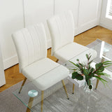 Luxurious Set of 4 Dining Chairs with Gold Metal Legs