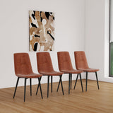 Modern Grey Dining Chairs Set of 4 with Cushioned Seats