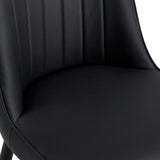 Modern Black Faux Leather Dining Chairs Set of 4