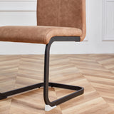 Modern PU Leather Dining Chairs Set with High Back & Metal Legs