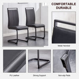 Modern PU Leather Dining Chairs Set with High Back & Metal Legs