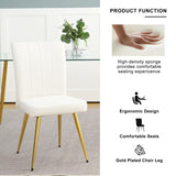 Luxurious Set of 4 Dining Chairs with Gold Metal Legs