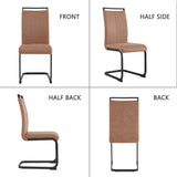 Modern PU Leather Dining Chairs Set with High Back & Metal Legs