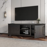 Black TV Stand with Storage, Entertainment Center & Doors