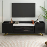 Contemporary TV Stand with Gold Frame Base