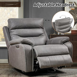 Swivel Rocker Recliner with Adjustable Headrest and USB Ports