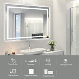 LED Bathroom Vanity Mirror with Front & Backlit Lights