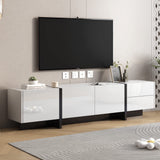 Modern TV Stand for TV Up to 80 Inch, High Gloss Console Table for Living Room