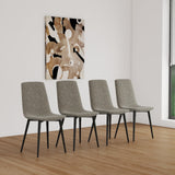 Modern Grey Dining Chairs Set of 4 with Cushioned Seats