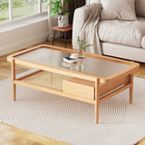 Rustic Wood Coffee Table with Metal Hairpin Legs