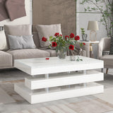 Modern 2-Tier White Coffee Table