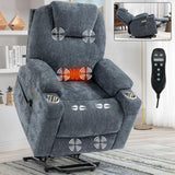 LUSPAZ Leather Power Lift Recliner Chair with Massage and Heat