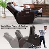 LUSPAZ Leather Power Lift Recliner Chair with Massage and Heat