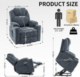 LUSPAZ Leather Power Lift Recliner Chair with Massage and Heat