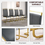 Elegant Black Dining Chairs with Golden Legs