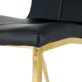 Luxurious Set of 4 Dining Chairs with Gold Metal Legs