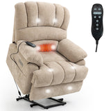 LUSPAZ Large Lift Recliner for Elderly -Massage, Heat, USB Ports