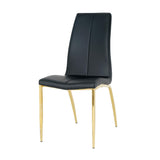 Luxurious Set of 4 Dining Chairs with Gold Metal Legs