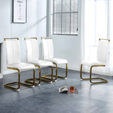 Elegant Black Dining Chairs with Golden Legs