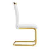 Elegant Black Dining Chairs with Golden Legs