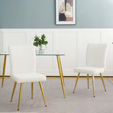 Luxurious Set of 4 Dining Chairs with Gold Metal Legs