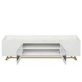 Contemporary TV Stand with Gold Frame Base