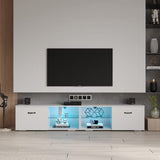 Color-Changing LED TV Stand for Living Room White.