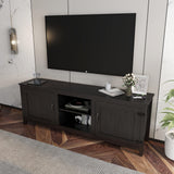 Black TV Stand with Storage, Entertainment Center & Doors