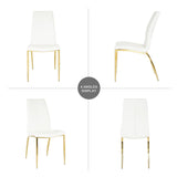 Luxurious Set of 4 Dining Chairs with Gold Metal Legs