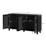 Black Buffet Cabinet with Adjustable Shelves