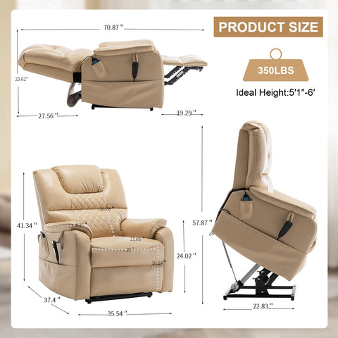 Dual Motor Power Lift Recliner with Heat & Massage