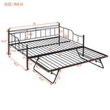 Full Size Extendable Daybed with Pop Up Trundle for Adults & Kids