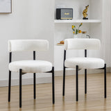 Set of 4 White Mid-Century Dining Chairs