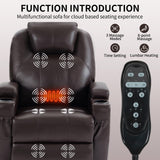 LUSPAZ Leather Power Lift Recliner Chair with Massage and Heat