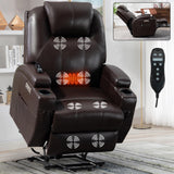 LUSPAZ Leather Power Lift Recliner Chair with Massage and Heat