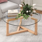 Modern Coffee Table with Tempered Glass Top