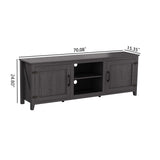 Black TV Stand with Storage, Entertainment Center & Doors