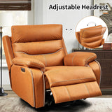 Swivel Rocker Recliner with Adjustable Headrest and USB Ports