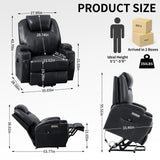 LUSPAZ Leather Power Lift Recliner Chair with Massage and Heat