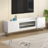 Contemporary TV Stand with Gold Frame Base