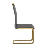 Elegant Black Dining Chairs with Golden Legs