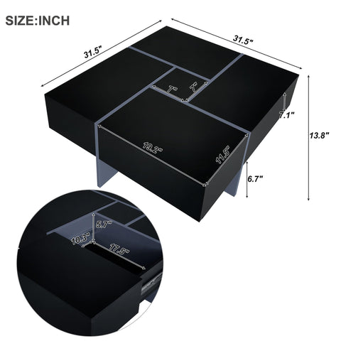 Modern Coffee Table with Hidden Storage Compartments