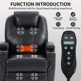 LUSPAZ Leather Power Lift Recliner Chair with Massage and Heat