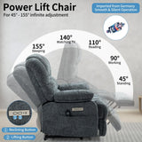 LUSPAZ Large Lift Recliner for Elderly -Massage, Heat, USB Ports