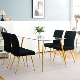 Luxurious Set of 4 Dining Chairs with Gold Metal Legs