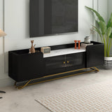 Contemporary TV Stand with Gold Frame Base