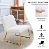 Modern Gold Leg Accent Chair - Comfy Fabric Upholstery