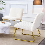 Modern Gold Leg Accent Chair - Comfy Fabric Upholstery