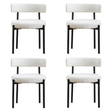 Set of 4 White Mid-Century Dining Chairs