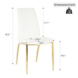 Luxurious Set of 4 Dining Chairs with Gold Metal Legs